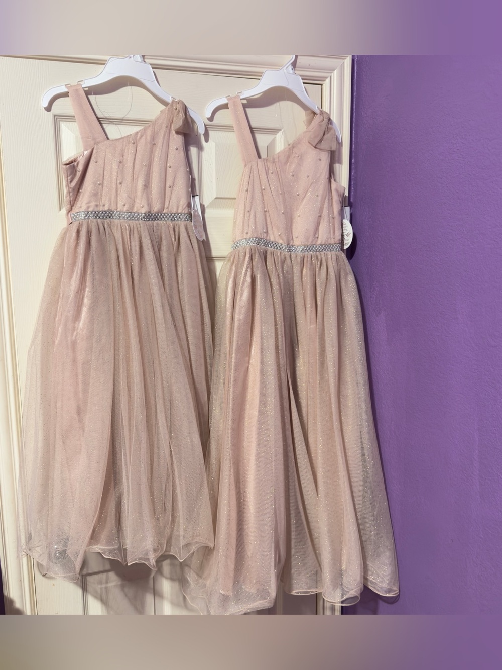 Girls' Sparkle Tulle Party Dress - Blush Pink